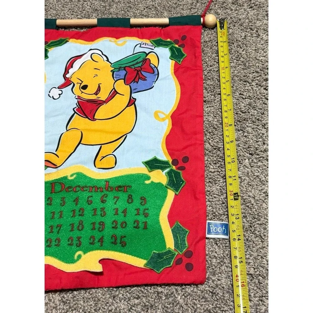Disney Winnie the Pooh Christmas Advent Calendar Wall Hanging Vintage Holiday